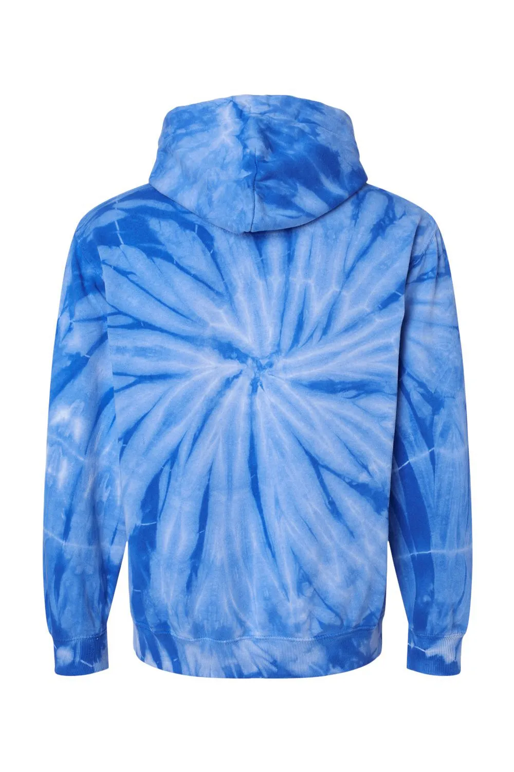 Dyenomite Mens Cyclone Tie Dyed Hooded Sweatshirt Hoodie w/ Pouch Pocket - Royal Blue