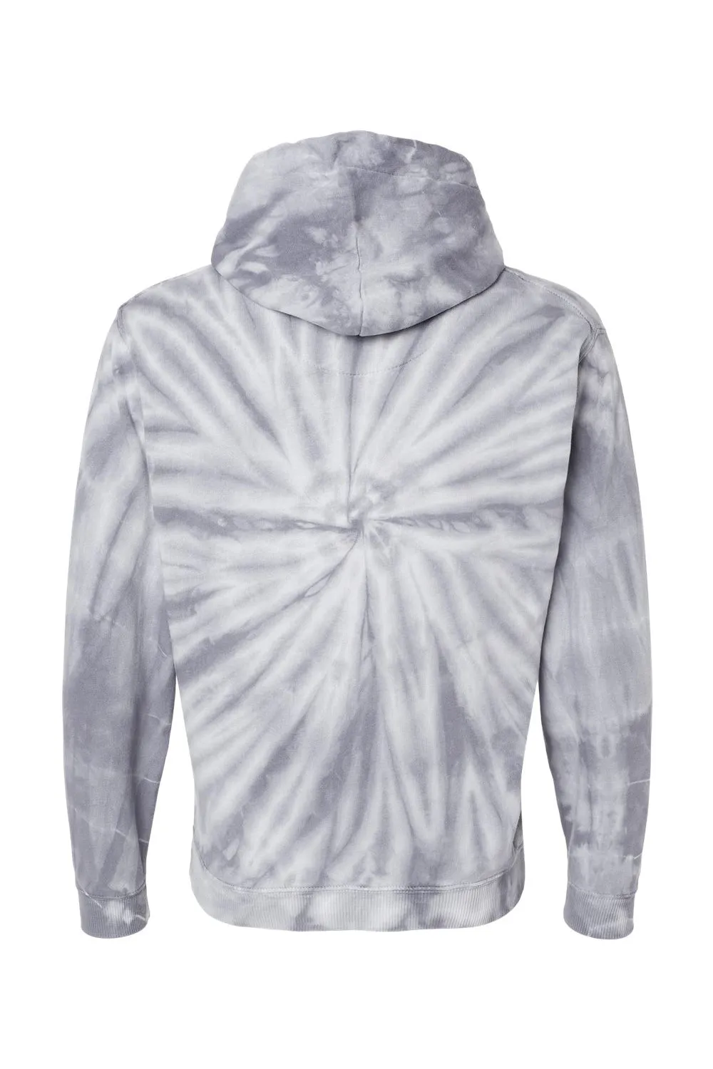 Dyenomite Mens Cyclone Tie Dyed Hooded Sweatshirt Hoodie w/ Pouch Pocket - Silver Grey - Closeout