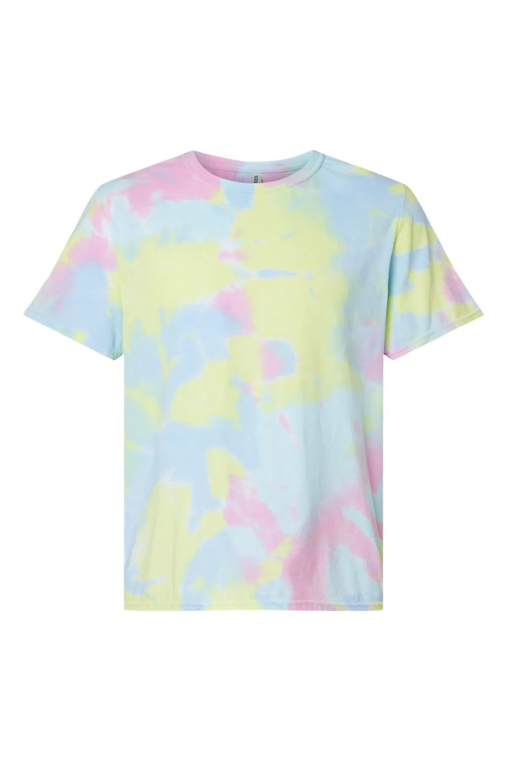 Dyenomite Mens Dream Tie Dyed Short Sleeve Crewneck T-Shirt - Pastel Rainbow - Closeout