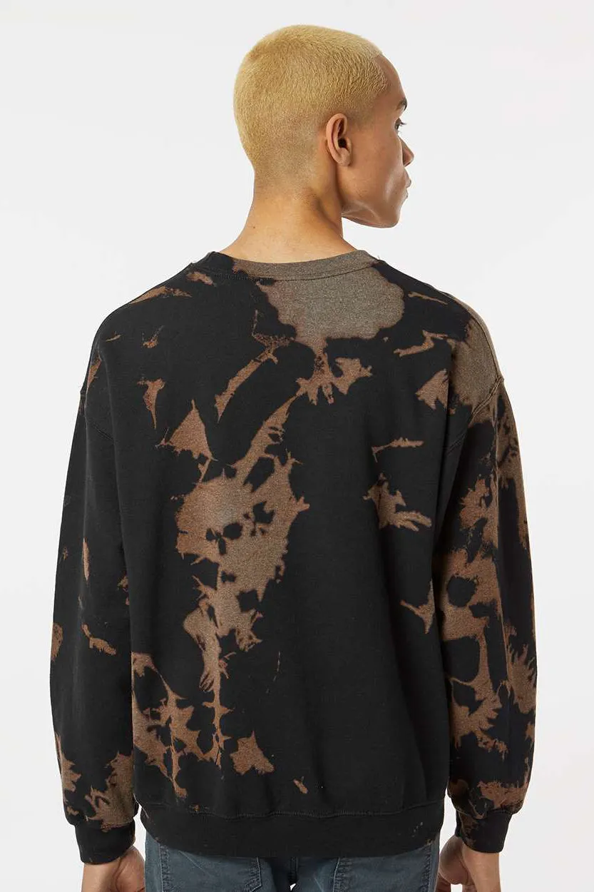 Dyenomite Mens Essential Fleece Bleach Wash Crewneck Sweatshirt - Gobi - Closeout