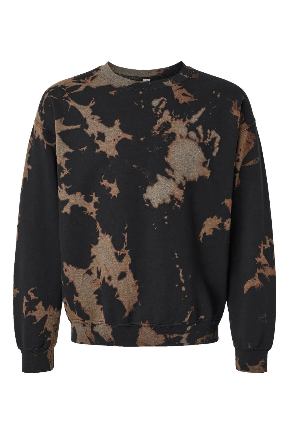 Dyenomite Mens Essential Fleece Bleach Wash Crewneck Sweatshirt - Gobi - Closeout