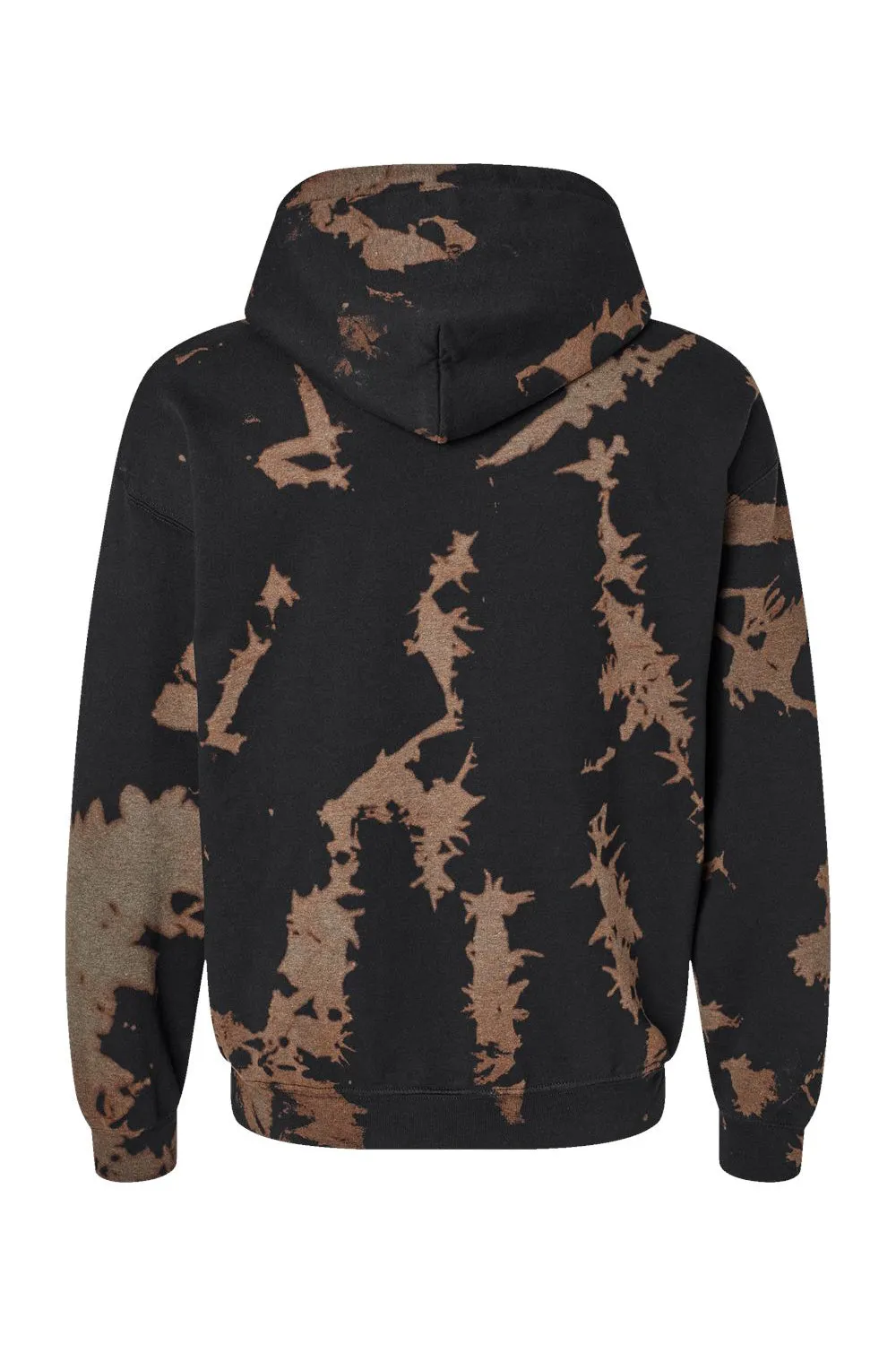 Dyenomite Mens Essential Fleece Bleach Wash Hooded Sweatshirt Hoodie w/ Pouch Pocket - Gobi - Closeout