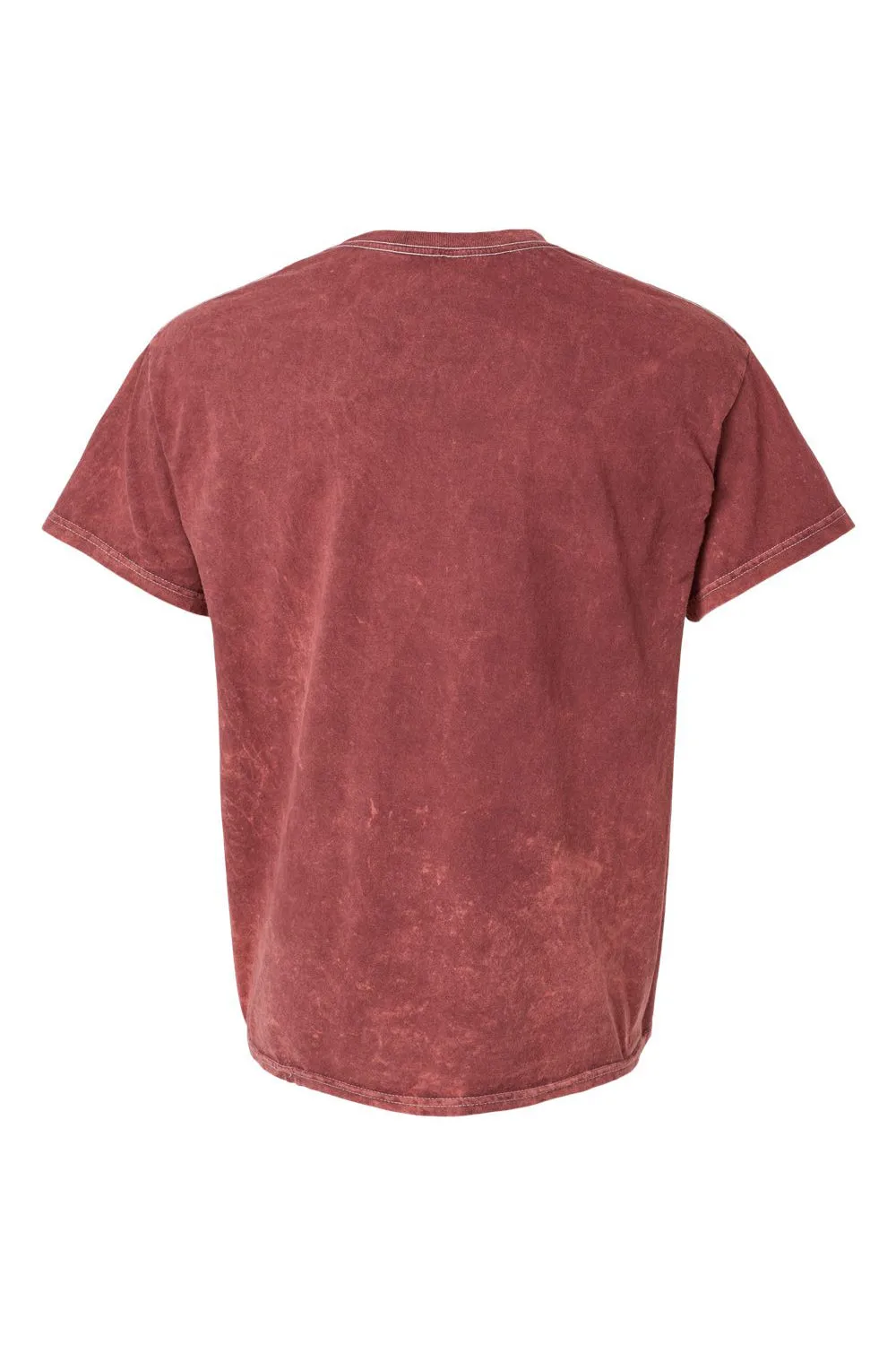 Dyenomite Mens Mineral Wash Short Sleeve Crewneck T-Shirt - Crimson Red - Closeout