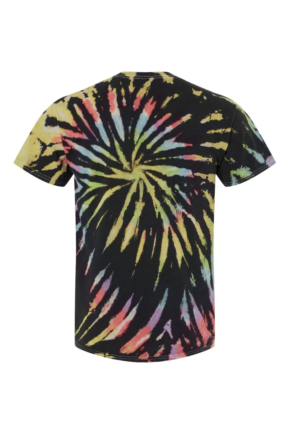 Dyenomite Mens Spiral Tie Dyed Short Sleeve Crewneck T-Shirt - Aurora - Closeout