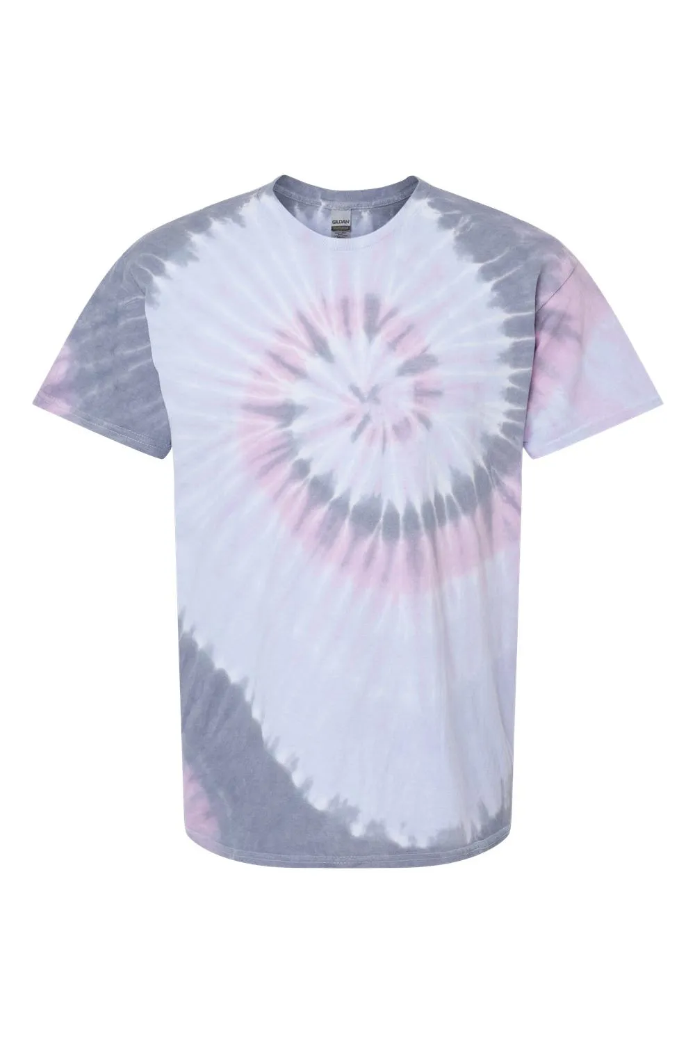 Dyenomite Mens Spiral Tie Dyed Short Sleeve Crewneck T-Shirt - Malibu - Closeout
