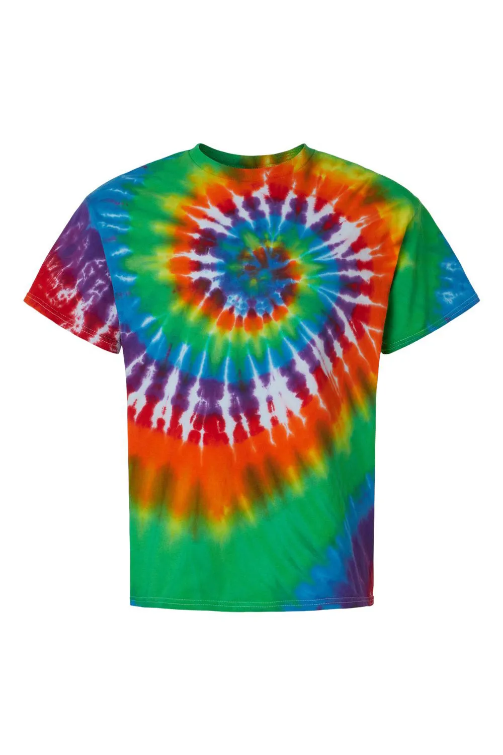 Dyenomite Mens Spiral Tie Dyed Short Sleeve Crewneck T-Shirt - Michelangelo - Closeout