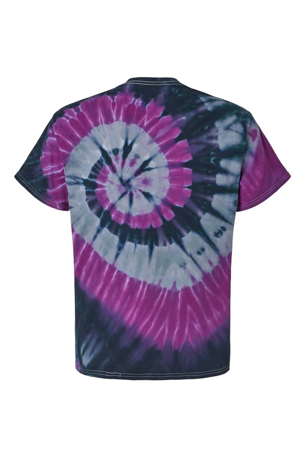 Dyenomite Mens Spiral Tie Dyed Short Sleeve Crewneck T-Shirt - Nightmare - Closeout
