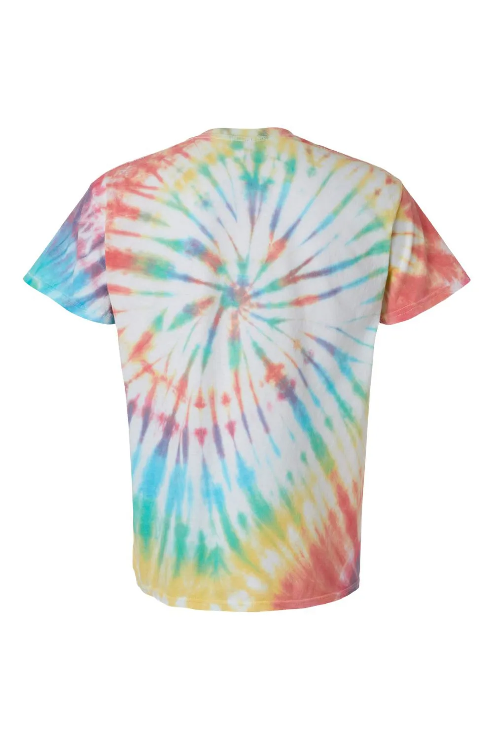 Dyenomite Mens Spiral Tie Dyed Short Sleeve Crewneck T-Shirt - Prism - Closeout