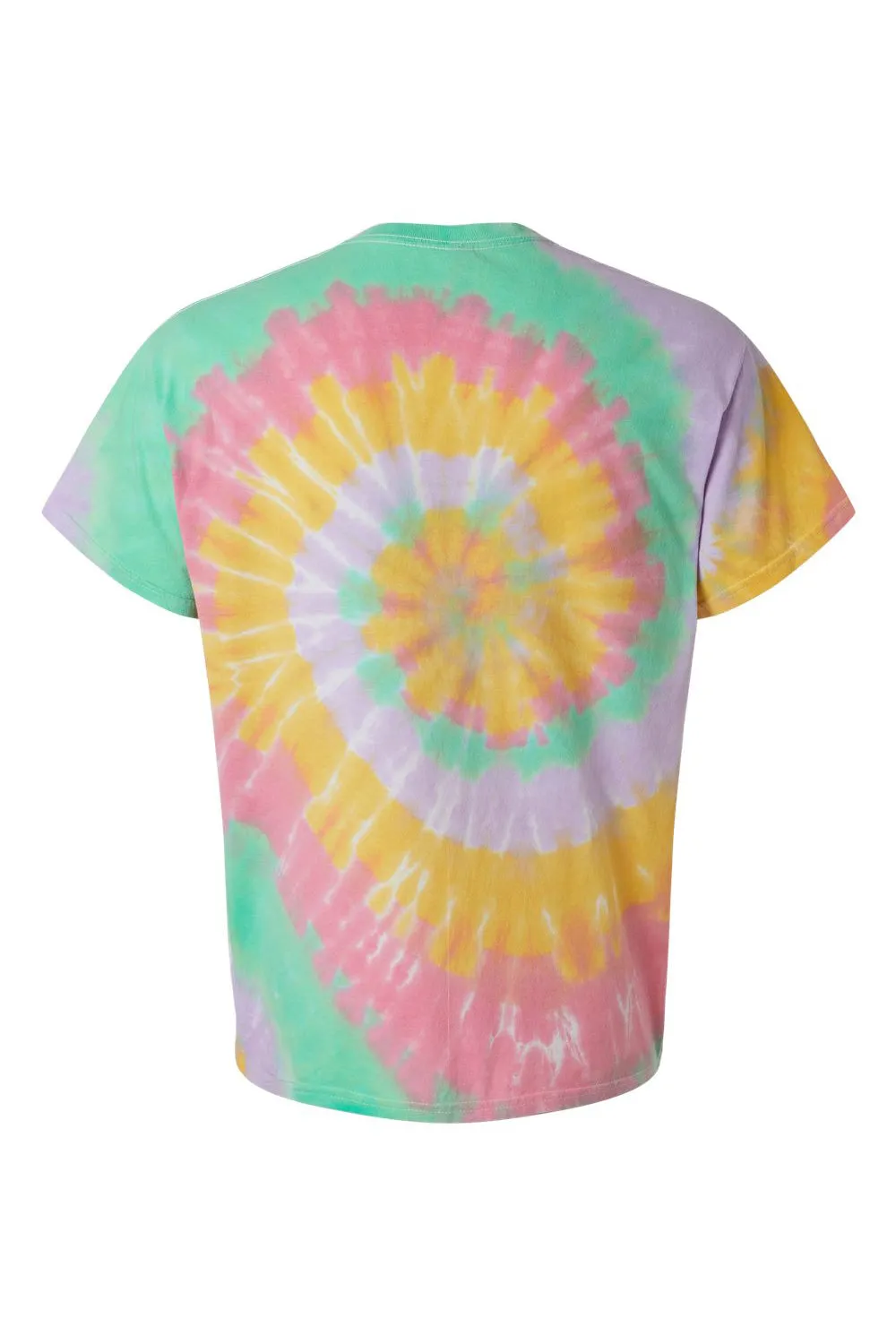 Dyenomite Mens Spiral Tie Dyed Short Sleeve Crewneck T-Shirt - Ribbon Candy - Closeout