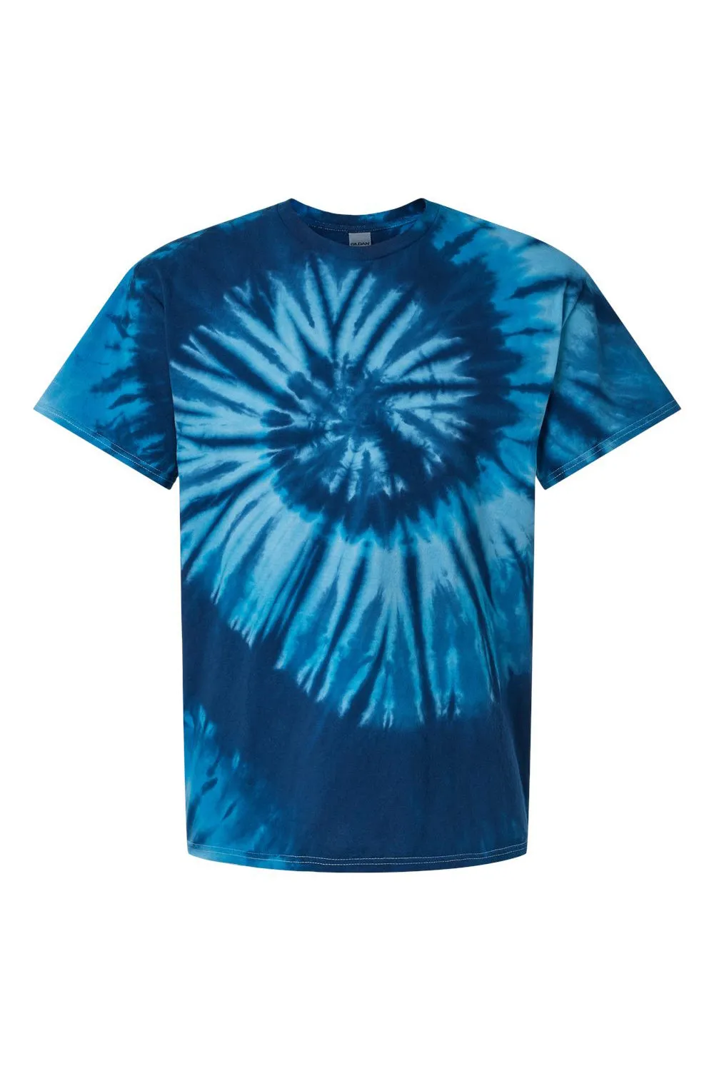 Dyenomite Mens Tide Tie Dyed Short Sleeve Crewneck T-Shirt - Blue Tide - Closeout