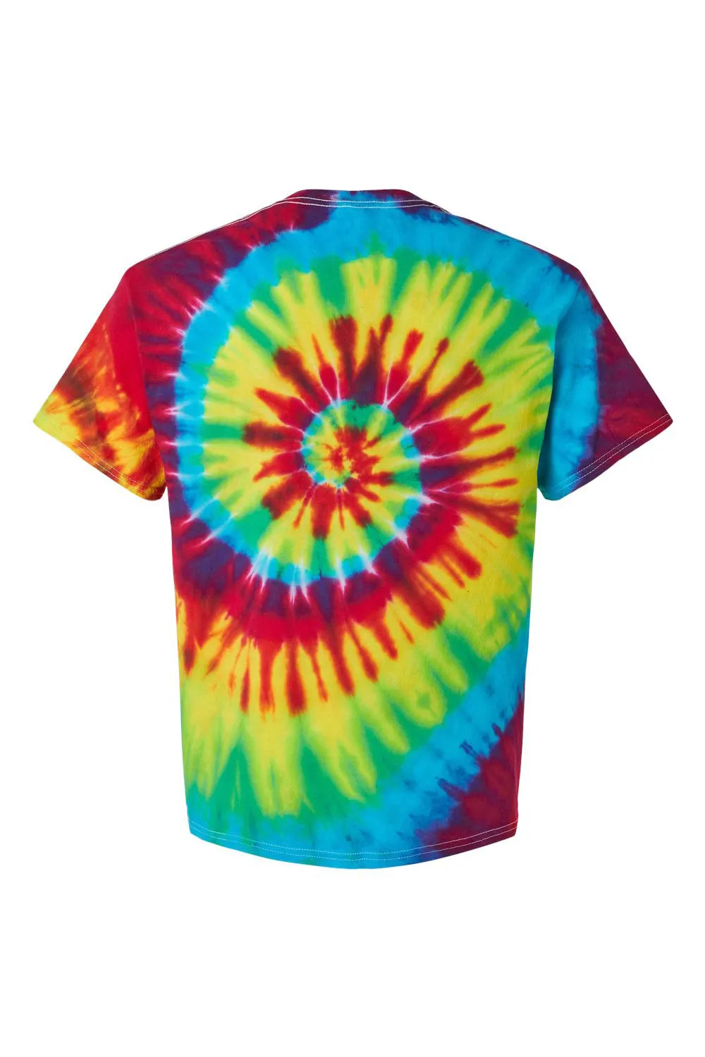 Dyenomite Mens Tide Tie Dyed Short Sleeve Crewneck T-Shirt - Rainbow Tide - Closeout