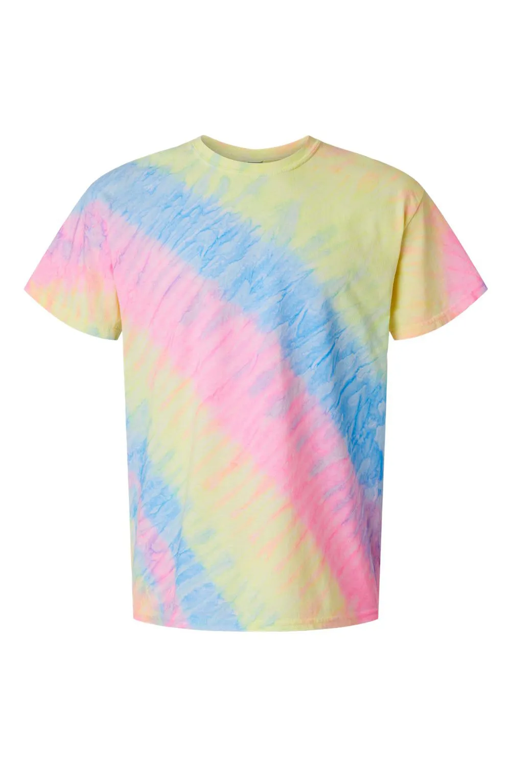 Dyenomite Mens Tilt Tie Dyed Short Sleeve Crewneck T-Shirt - Dayglo - Closeout