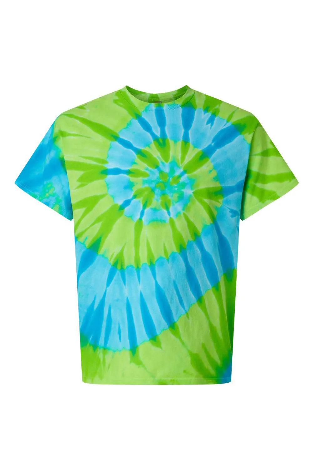 Dyenomite Mens Typhoon Tie Dyed Short Sleeve Crewneck T-Shirt - Bora Bora - Closeout