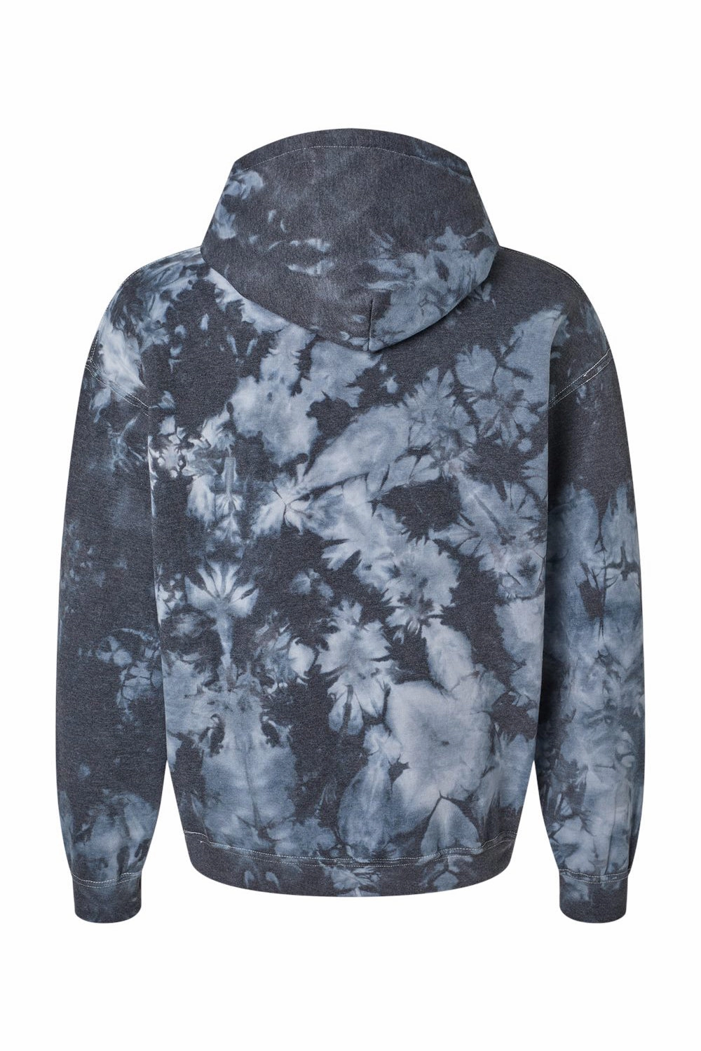Dyenomite Mens Blended Tie Dyed Hooded Sweatshirt Hoodie w/ Pouch Pocket - Black Crystal - Closeout