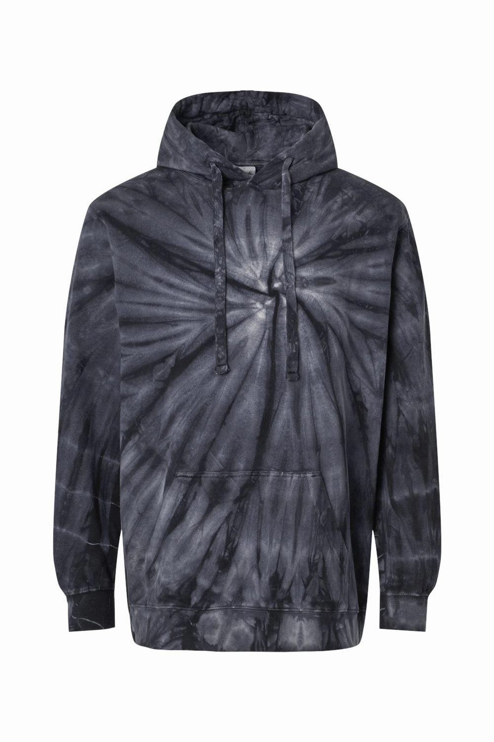 Dyenomite Mens Cyclone Tie Dyed Hooded Sweatshirt Hoodie w/ Pouch Pocket - Black