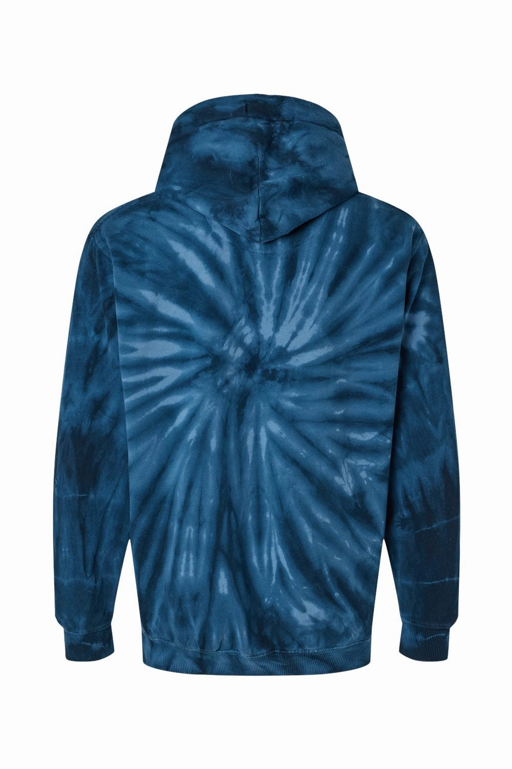 Dyenomite Mens Cyclone Tie Dyed Hooded Sweatshirt Hoodie w/ Pouch Pocket - Navy Blue - Closeout