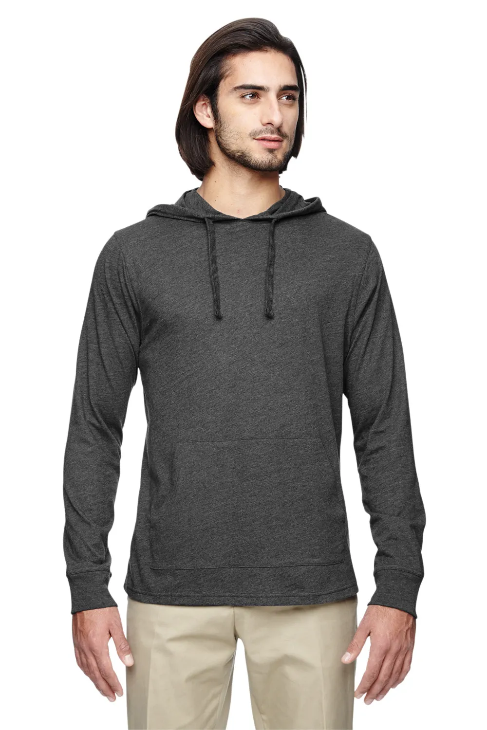 Econscious Mens Eco Jersey Hooded T-SHirt Hoodie - Charcoal Grey