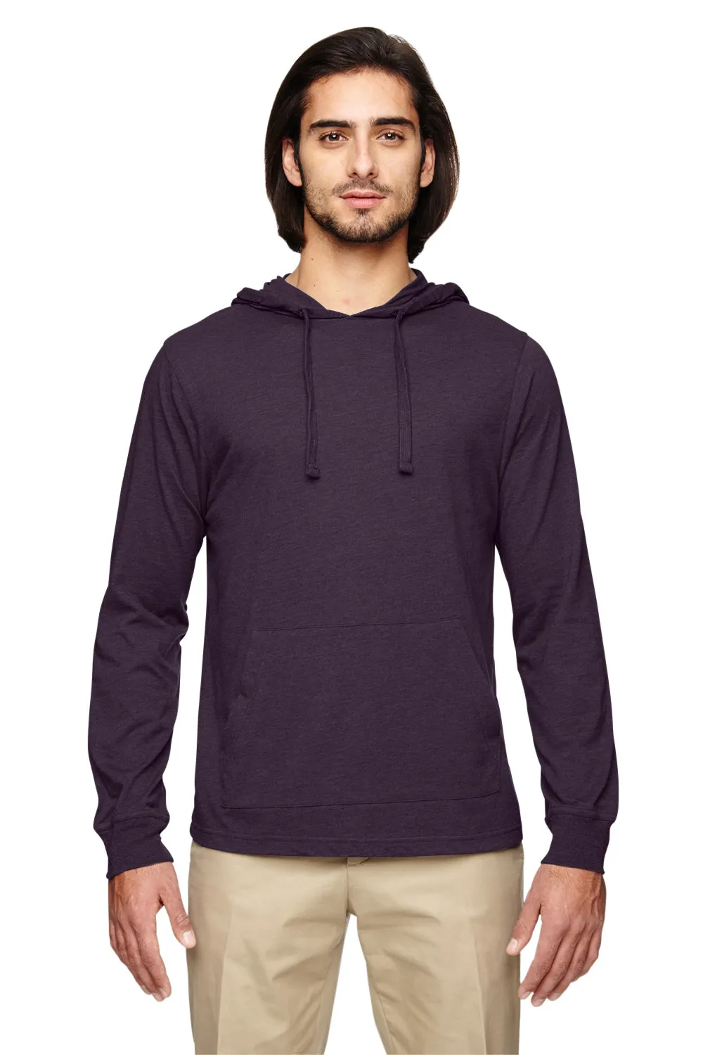 Econscious Mens Eco Jersey Hooded T-SHirt Hoodie - Eggplant Purple