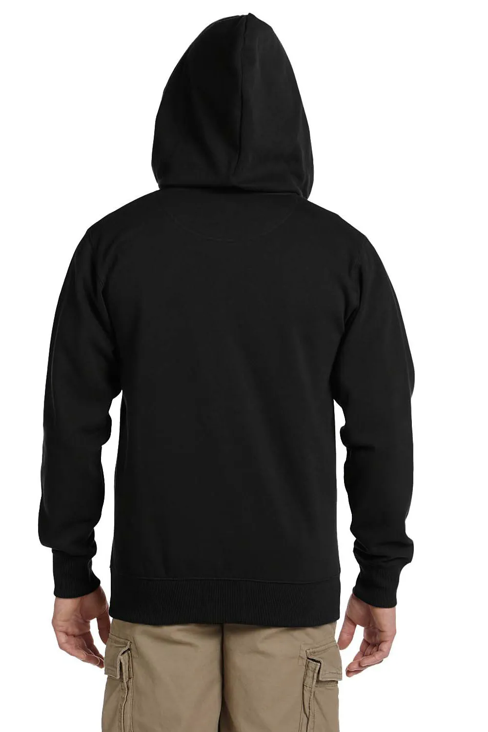 Econscious Mens Full Zip Hooded Sweatshirt Hoodie w/ Pockets - Black