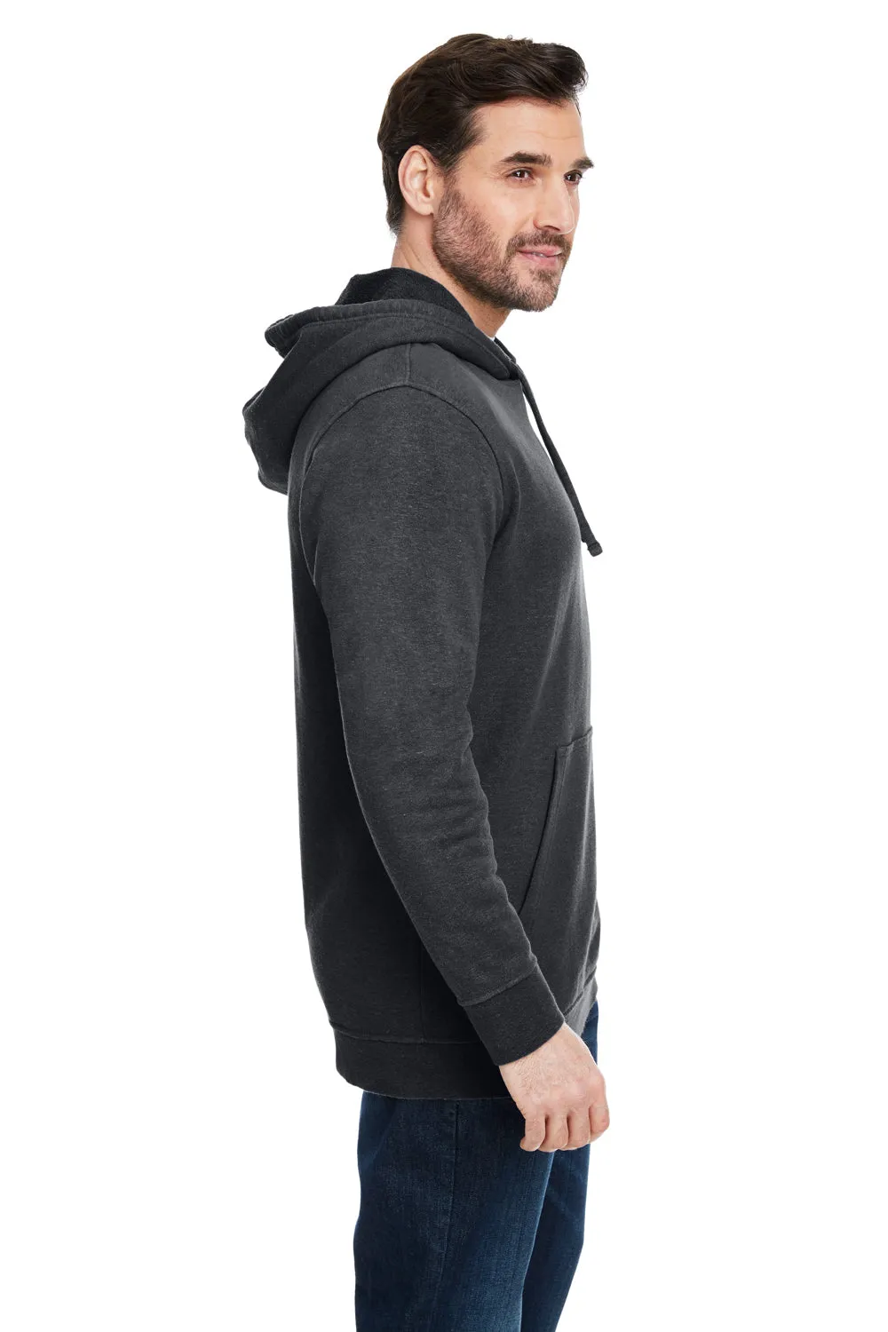 Econscious Mens Hemp Hero Hooded Sweatshirt Hoodie w/ Pouch Pocket - Washed Black