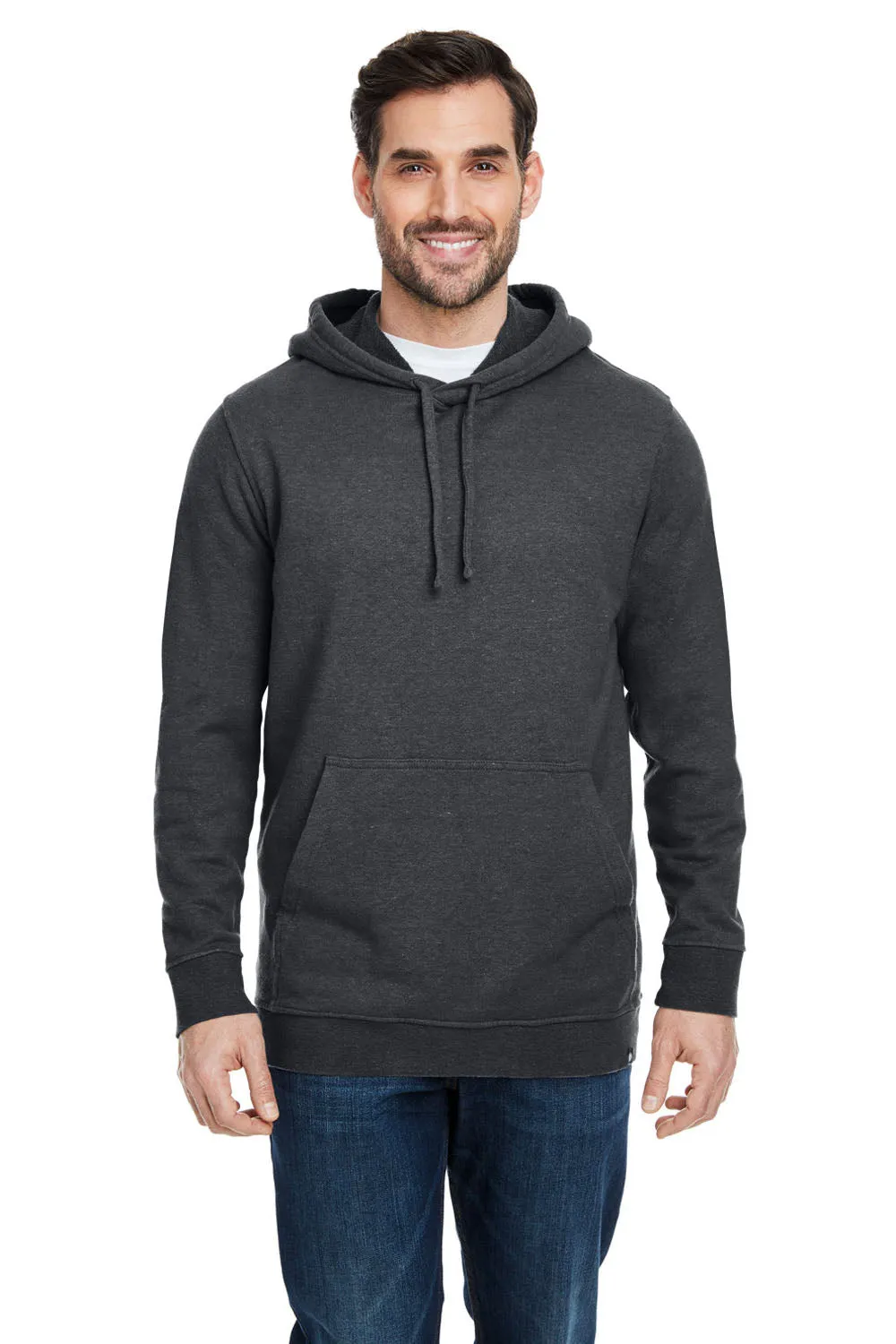Econscious Mens Hemp Hero Hooded Sweatshirt Hoodie w/ Pouch Pocket - Washed Black