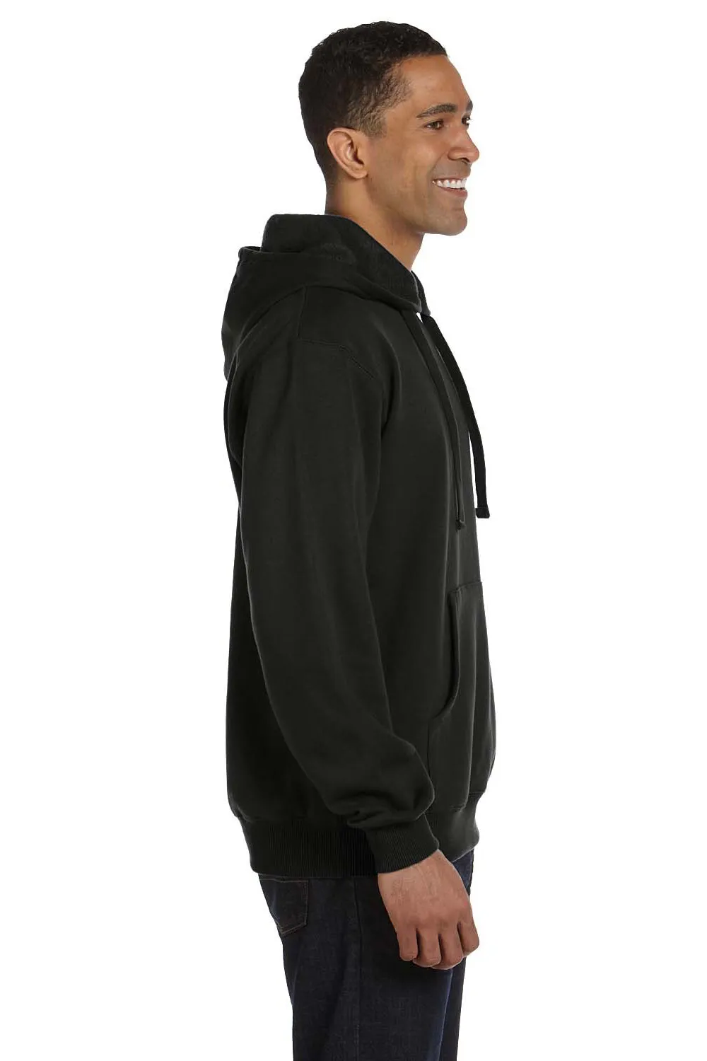 Econscious Mens Hooded Sweatshirt Hoodie w/ Pouch Pocket - Black