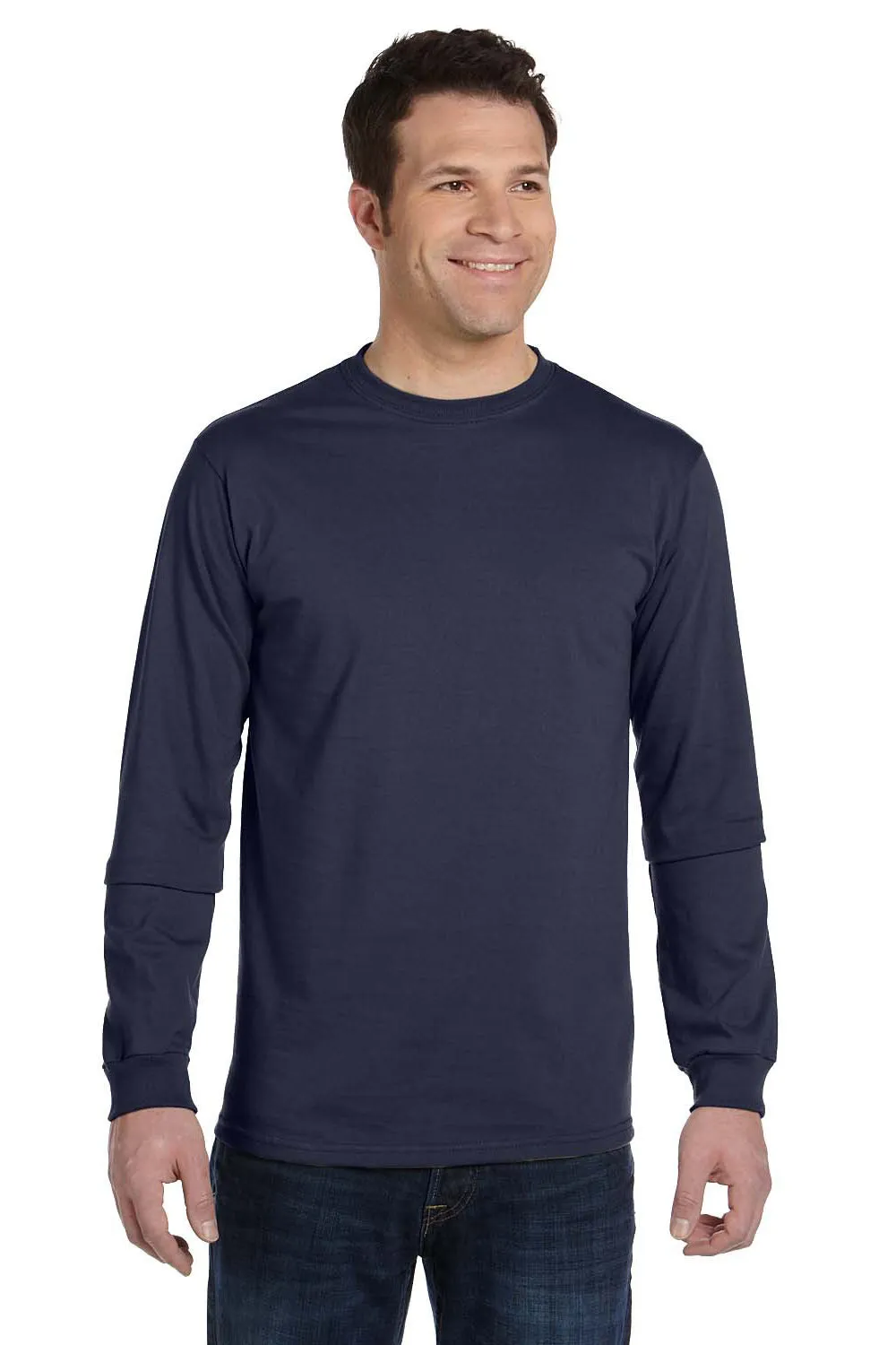 Econscious Mens Long Sleeve Crewneck T-Shirt - Pacific Blue