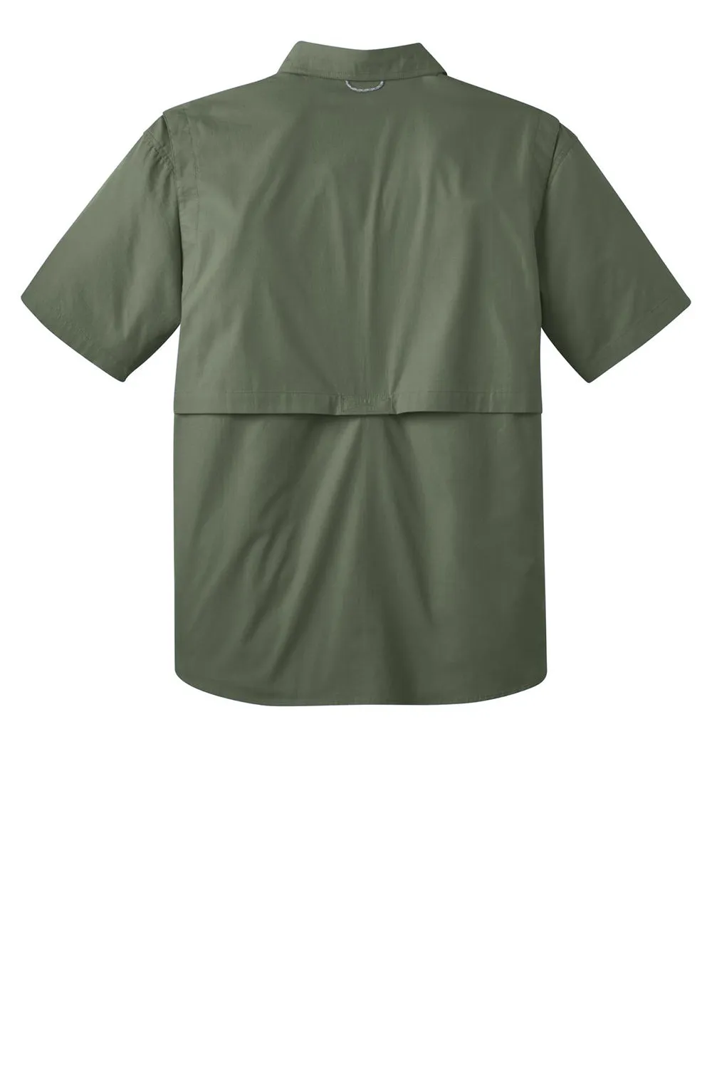 Eddie Bauer Mens Fishing Short Sleeve Button Down Shirt w/ Double Pockets - Seagrass Green
