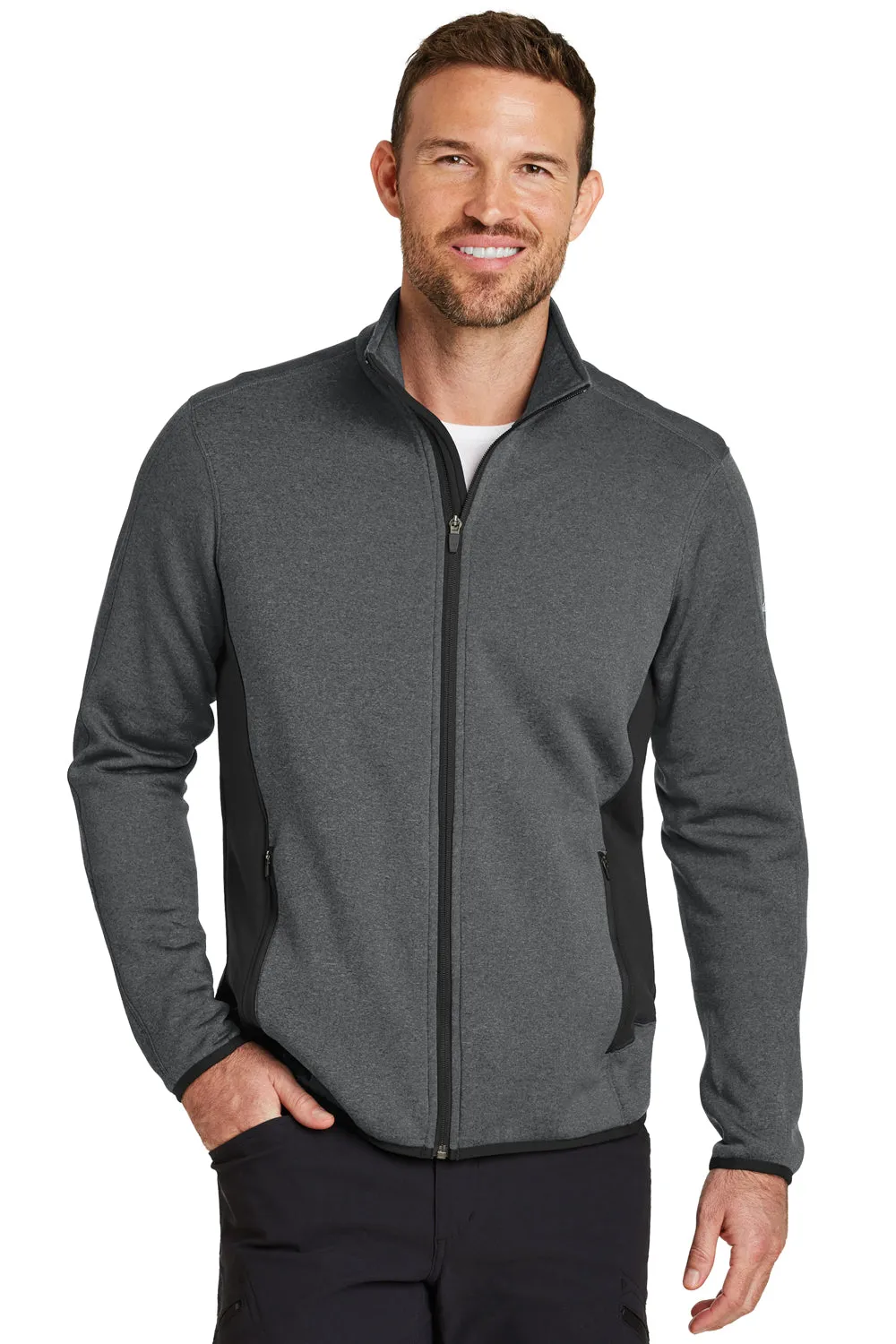 Eddie Bauer Mens Full Zip Fleece Jacket - Heather Dark Charcoal Grey