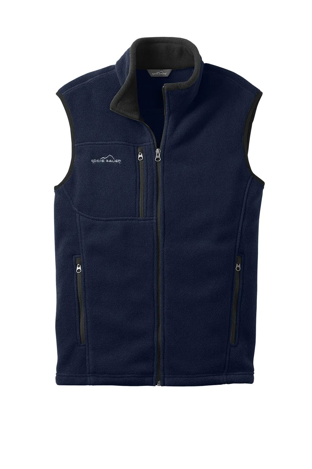 Eddie Bauer Mens Full Zip Fleece Vest - River Navy Blue