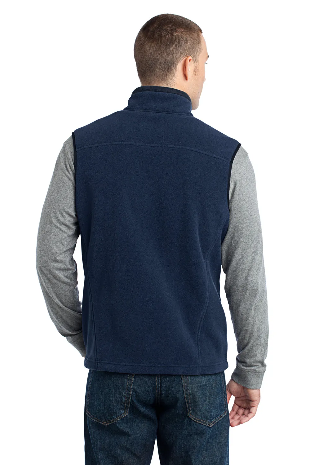 Eddie Bauer Mens Full Zip Fleece Vest - River Navy Blue