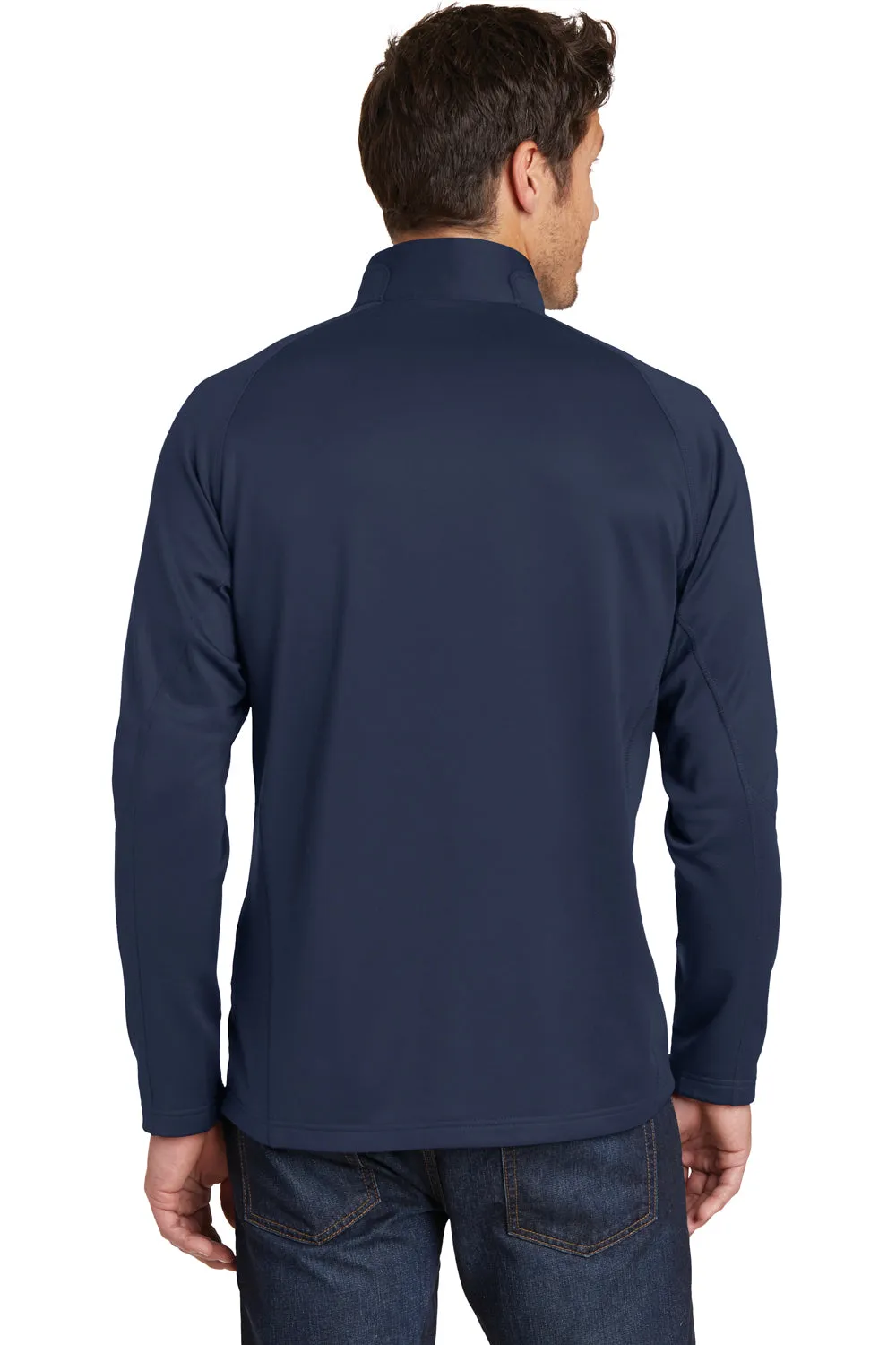Eddie Bauer Mens Performance Fleece 1/4 Zip Sweatshirt w/ Pocket - River Navy Blue