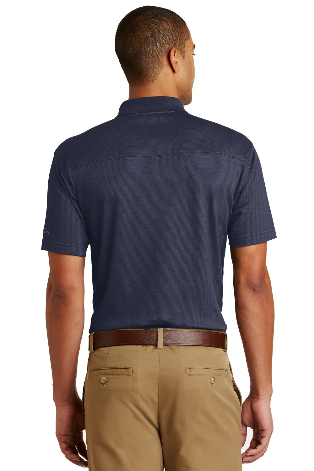 Eddie Bauer Mens Performance UPF 30  Short Sleeve Polo Shirt - Navy Blue