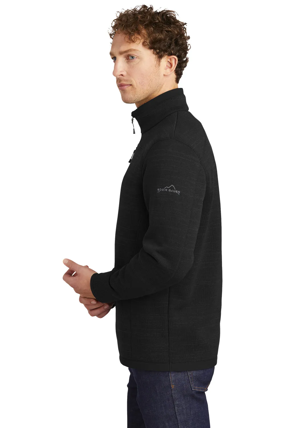 Eddie Bauer Mens Pill Resistant Fleece 1/4 Zip Jacket - Black