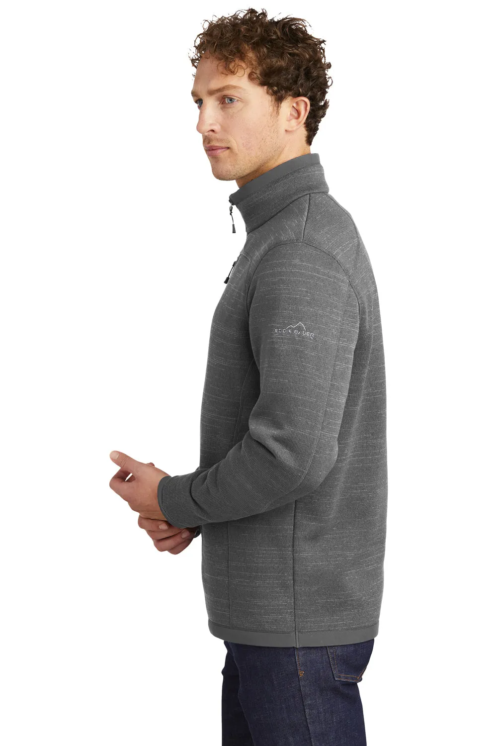 Eddie Bauer Mens Pill Resistant Fleece 1/4 Zip Jacket - Heather Dark Grey