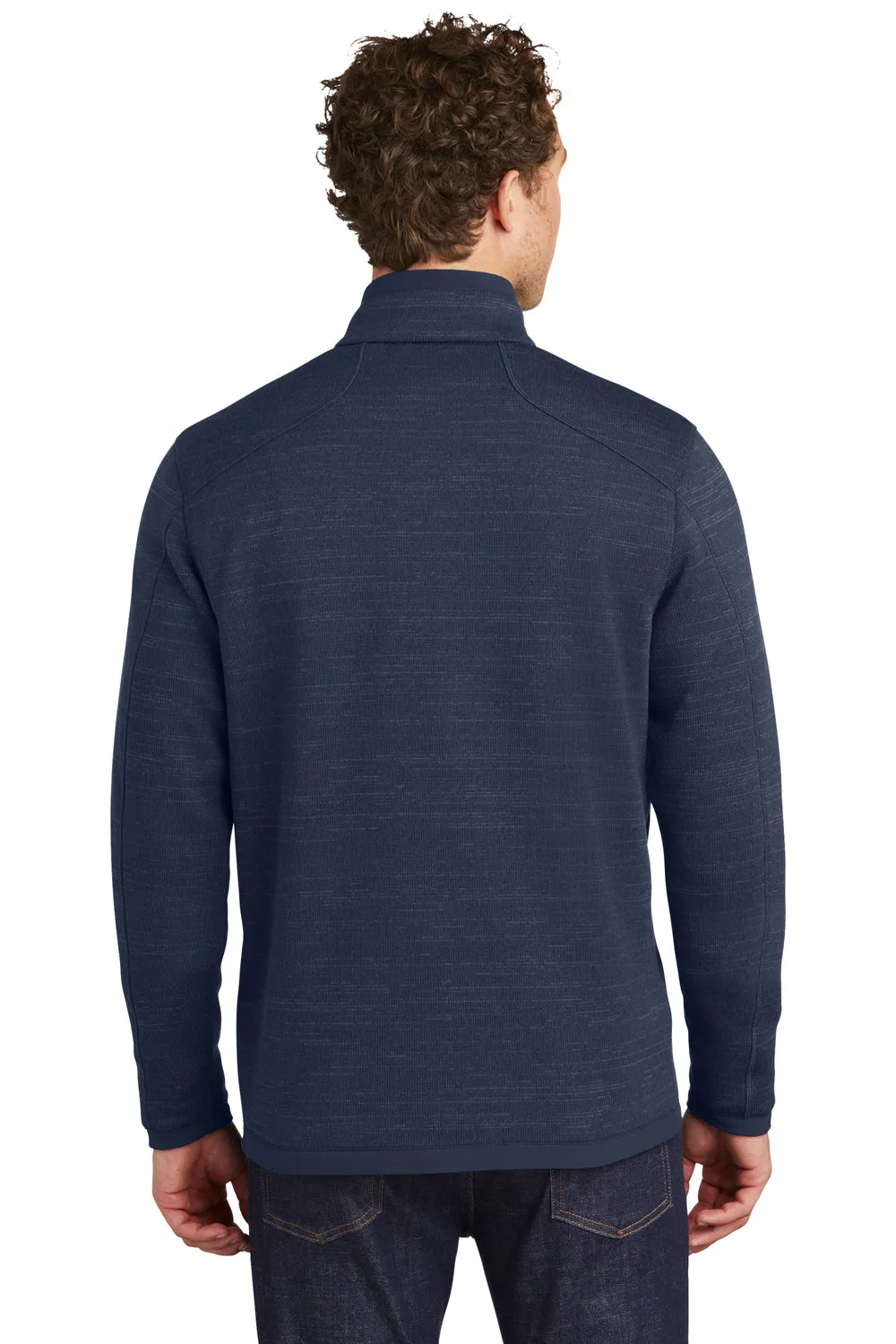 Eddie Bauer Mens Pill Resistant Fleece 1/4 Zip Jacket - Heather River Navy Blue