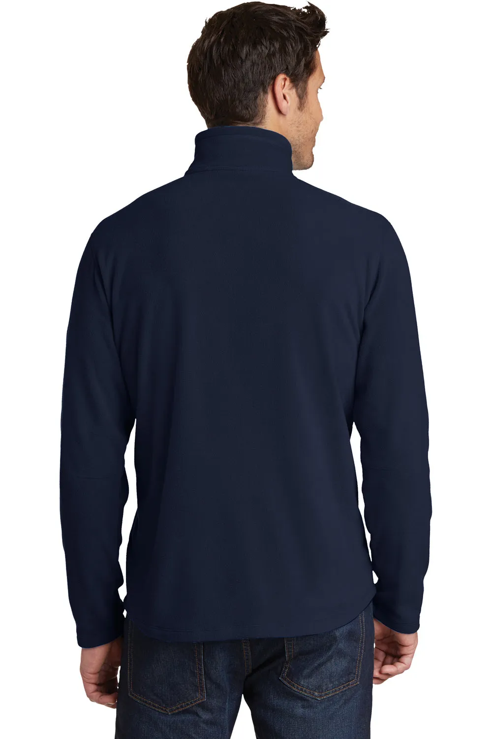 Eddie Bauer Mens Pill Resistant Microfleece 1/4 Zip Sweatshirt - Navy Blue