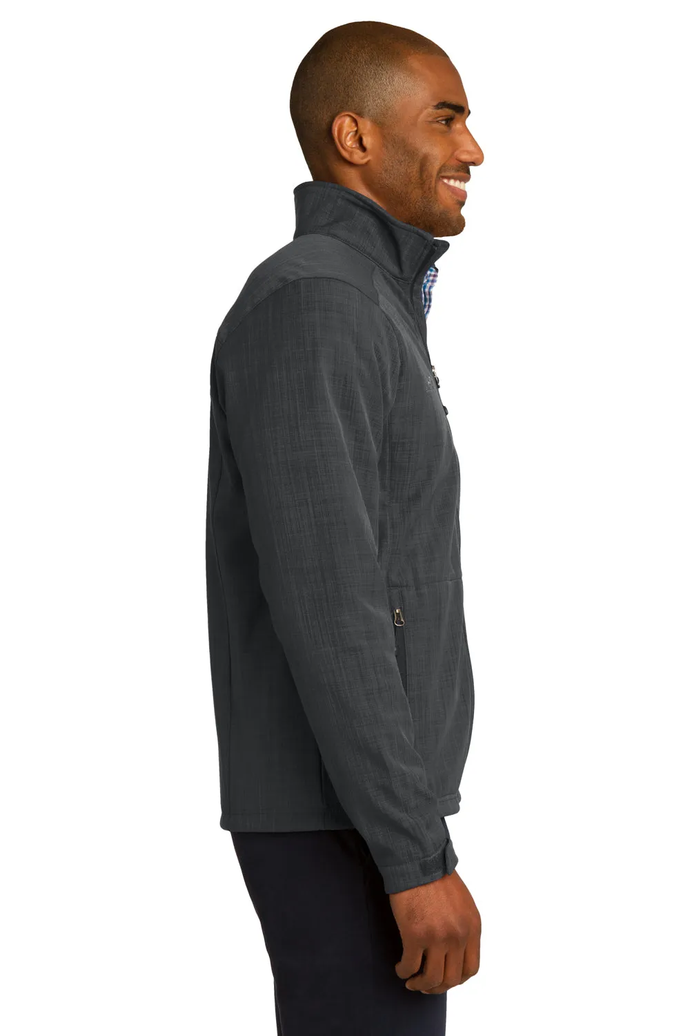 Eddie Bauer Mens Shaded Crosshatch Wind & Water Resistant Full Zip Jacket - Grey