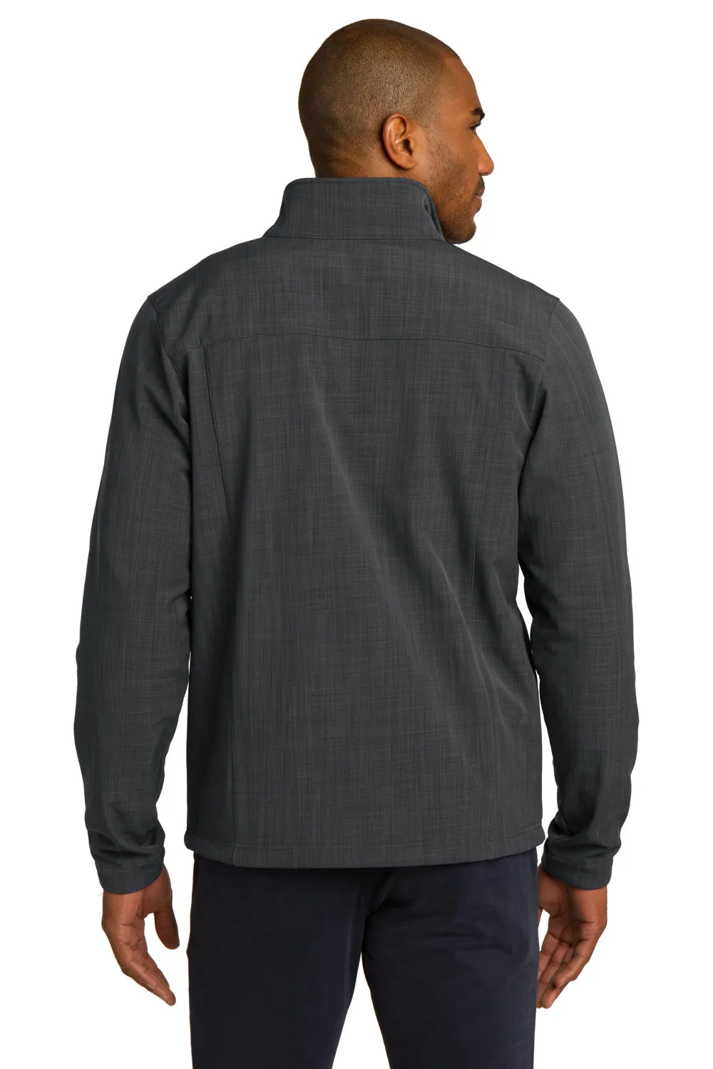 Eddie Bauer Mens Shaded Crosshatch Wind & Water Resistant Full Zip Jacket - Grey
