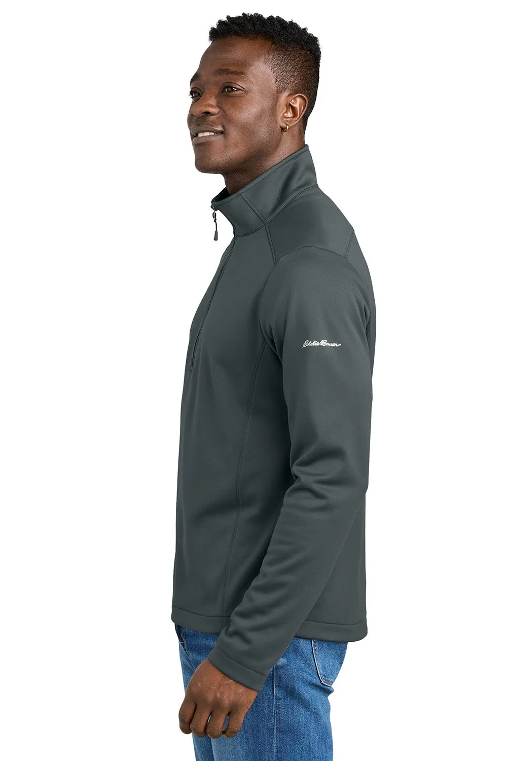 Eddie Bauer Mens Smooth Fleece 1/4 Zip Sweatshirt - Iron Gate Grey