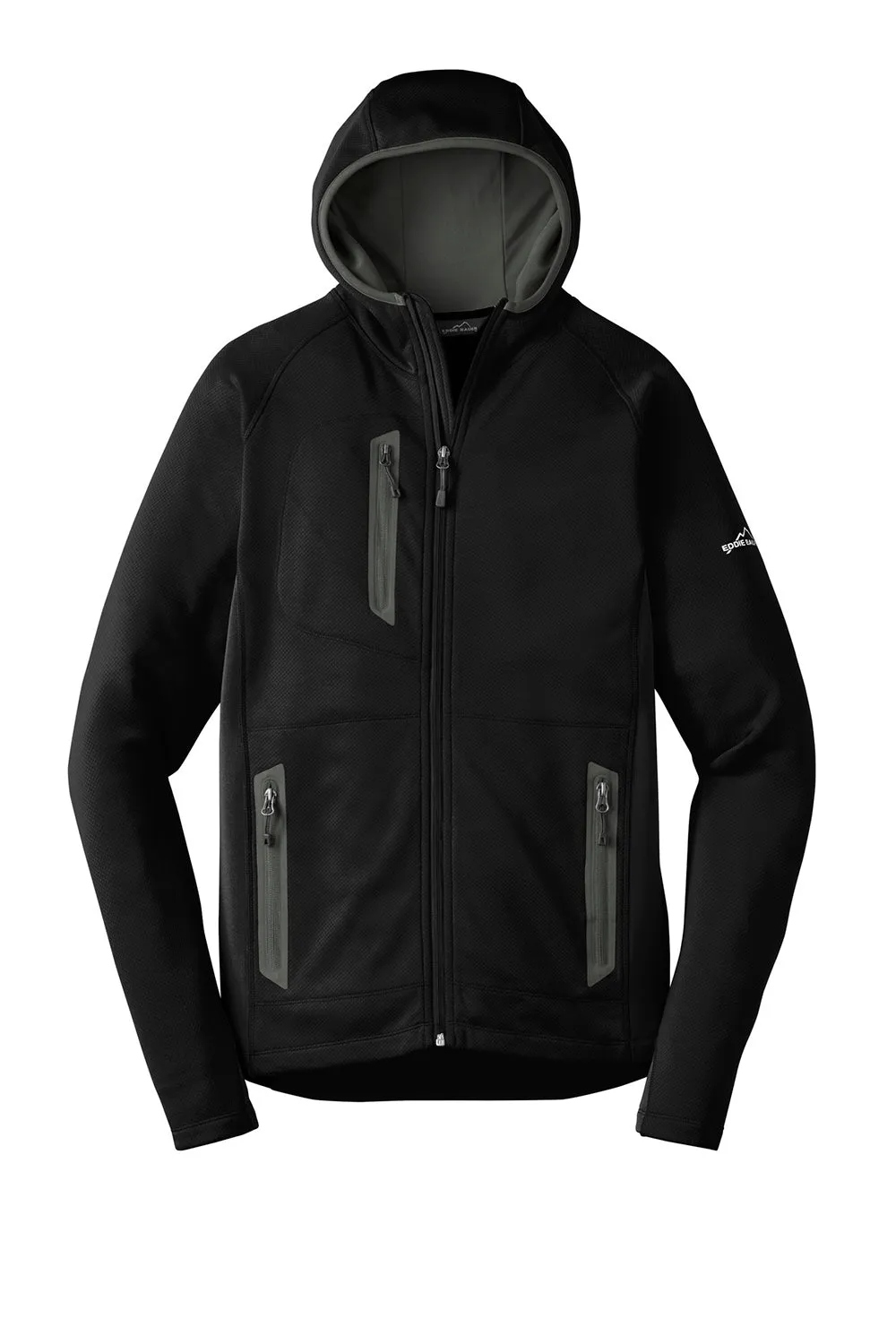 Eddie Bauer Mens Sport Pill Resistant Fleece Full Zip Hooded Jacket - Black