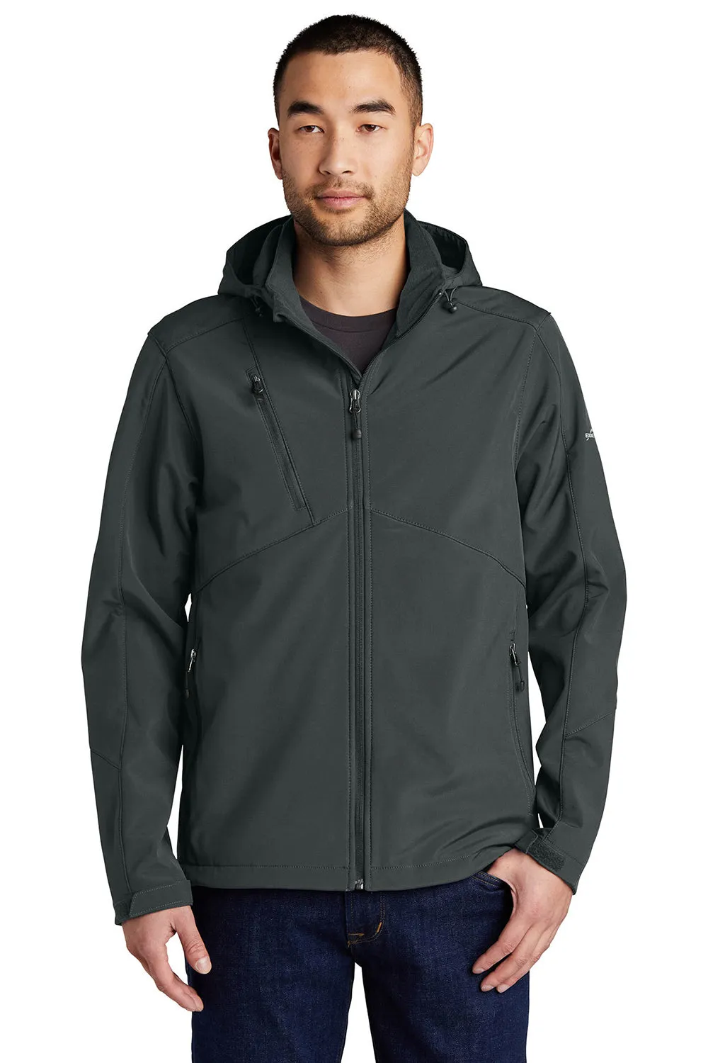 Eddie Bauer Mens Water Resistant Full Zip Hooded Jacket - Steel Grey