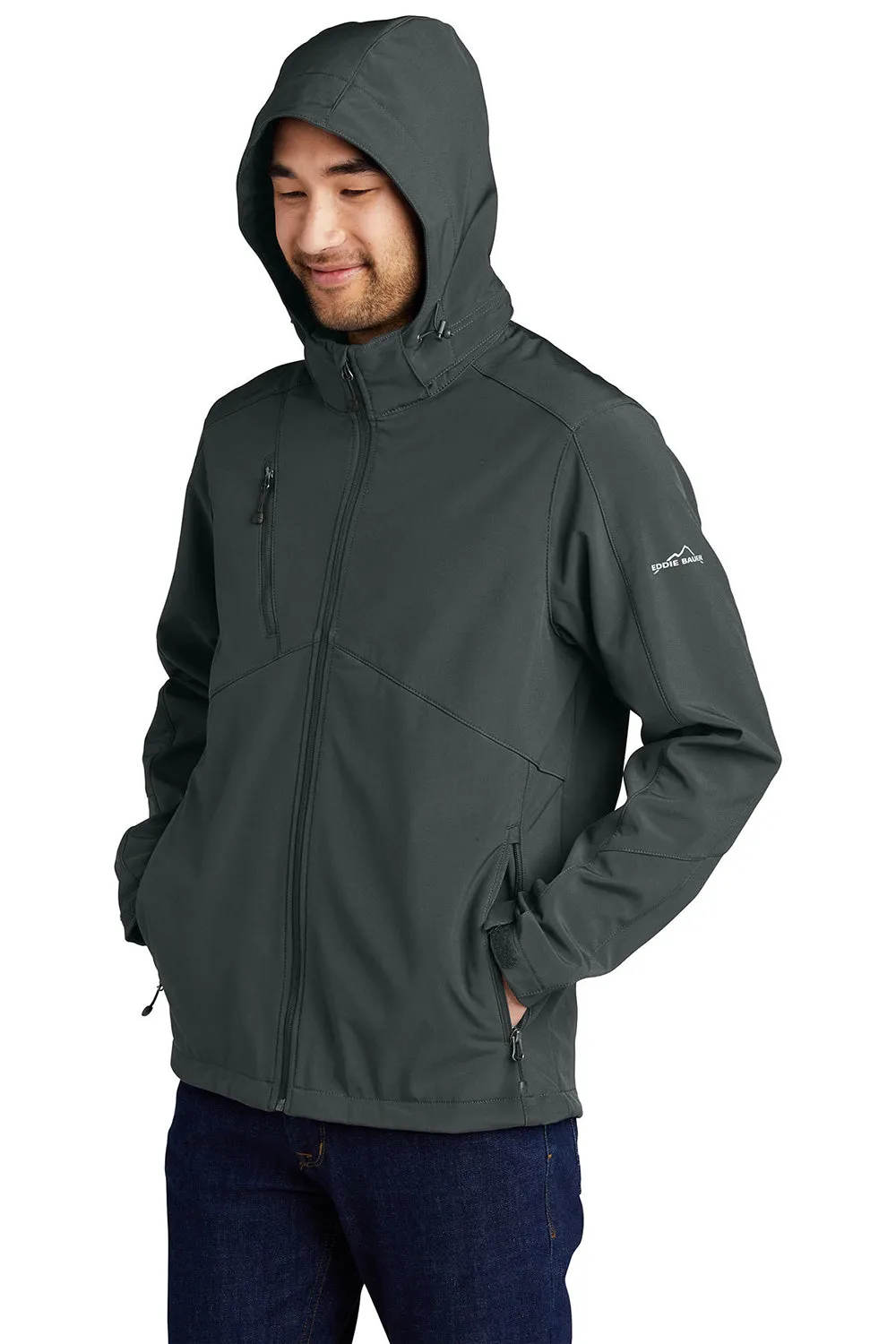 Eddie Bauer Mens Water Resistant Full Zip Hooded Jacket - Steel Grey