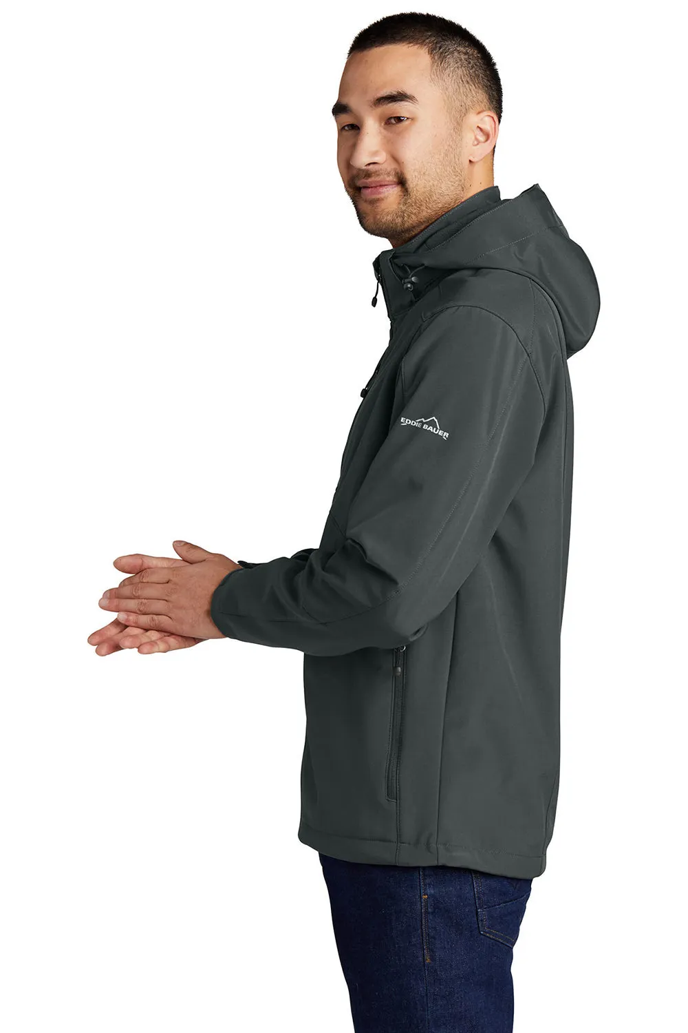 Eddie Bauer Mens Water Resistant Full Zip Hooded Jacket - Steel Grey