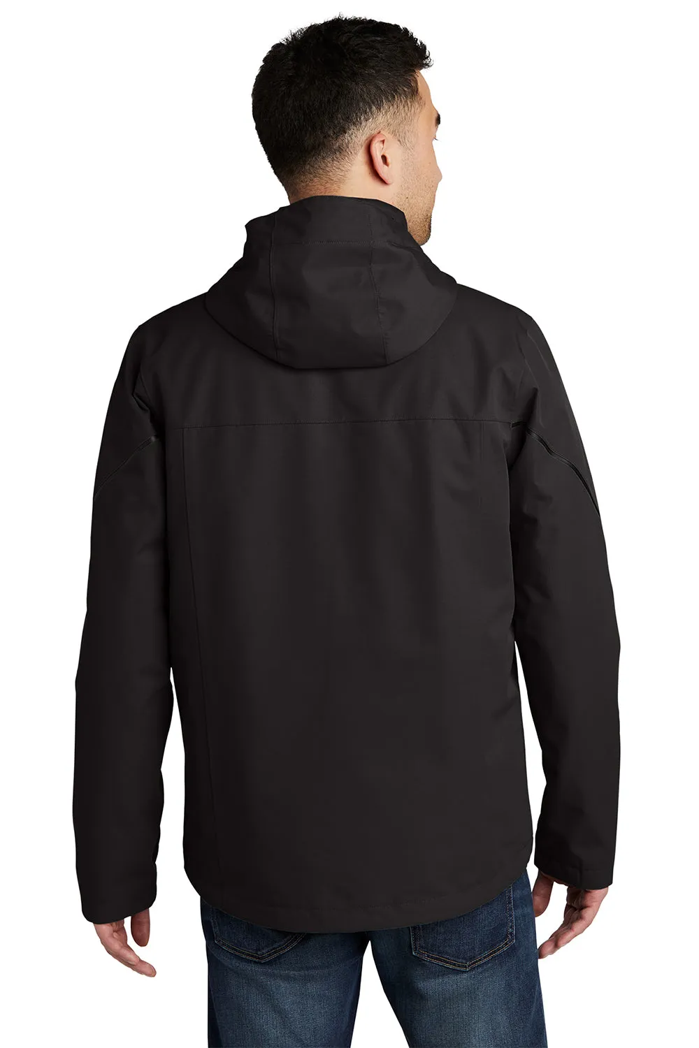 Eddie Bauer Mens WeatherEdge Plus 3-in-1 Waterproof Full Zip Hooded Jacket - Black