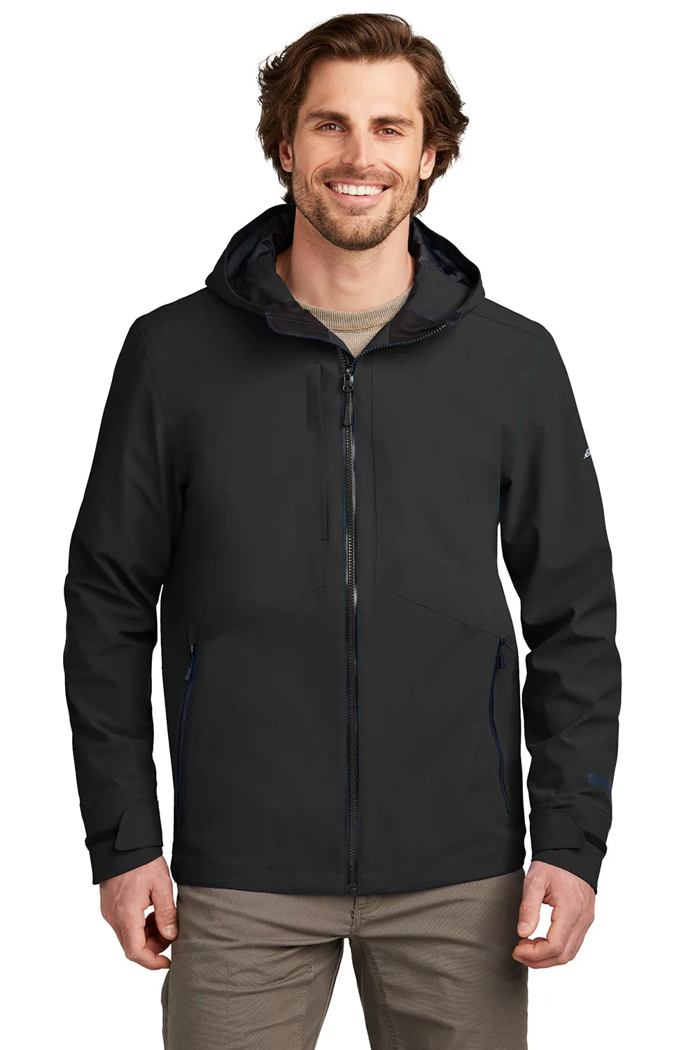 Eddie Bauer Mens WeatherEdge Plus Waterproof Full Zip Hooded Jacket - Deep Black