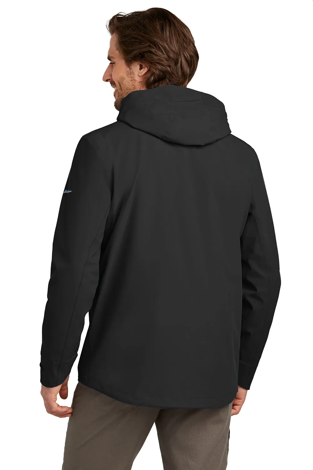 Eddie Bauer Mens WeatherEdge Plus Waterproof Full Zip Hooded Jacket - Deep Black