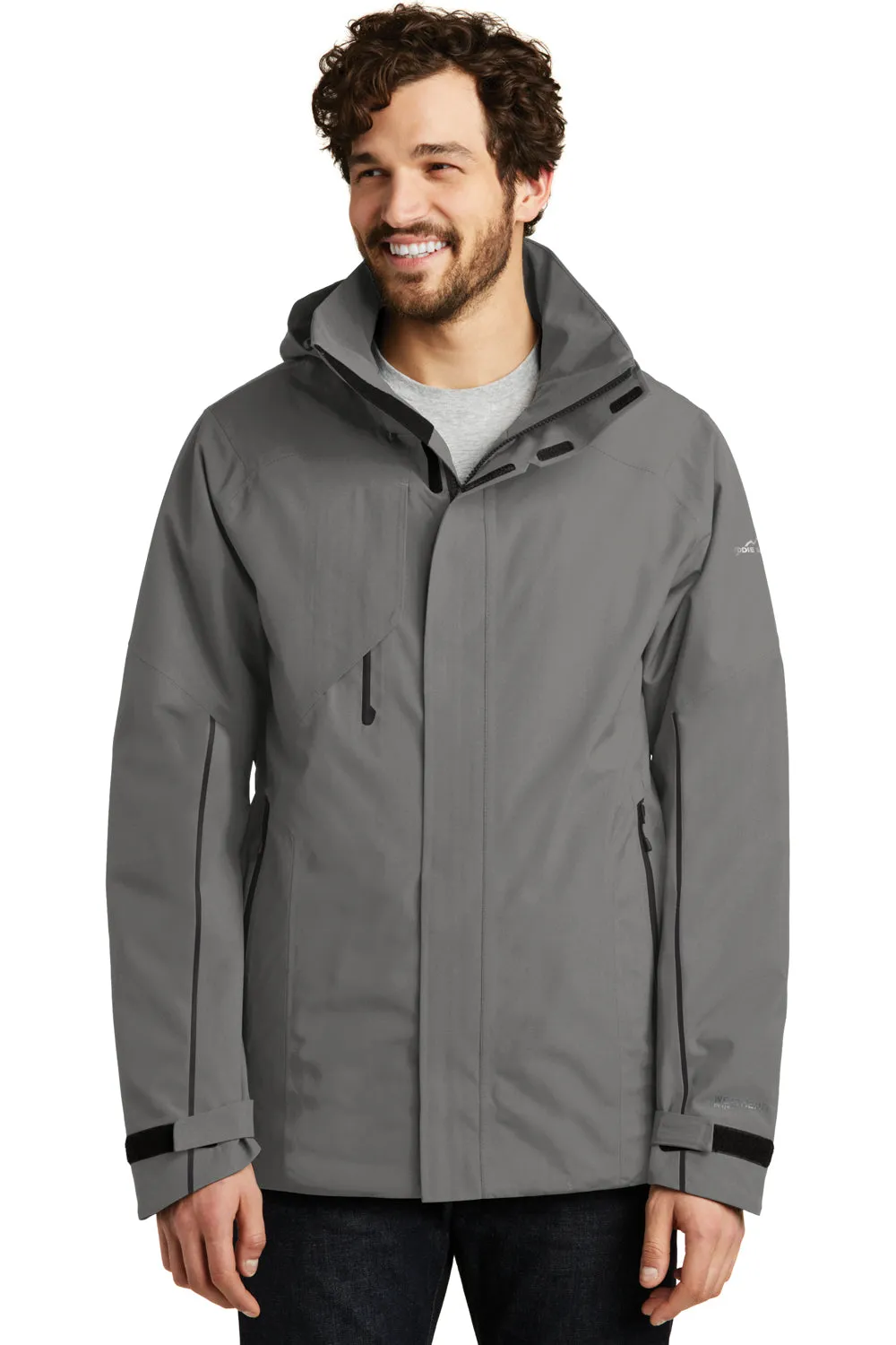 Eddie Bauer Mens WeatherEdge Plus Waterproof Full Zip Hooded Jacket - Metal Grey