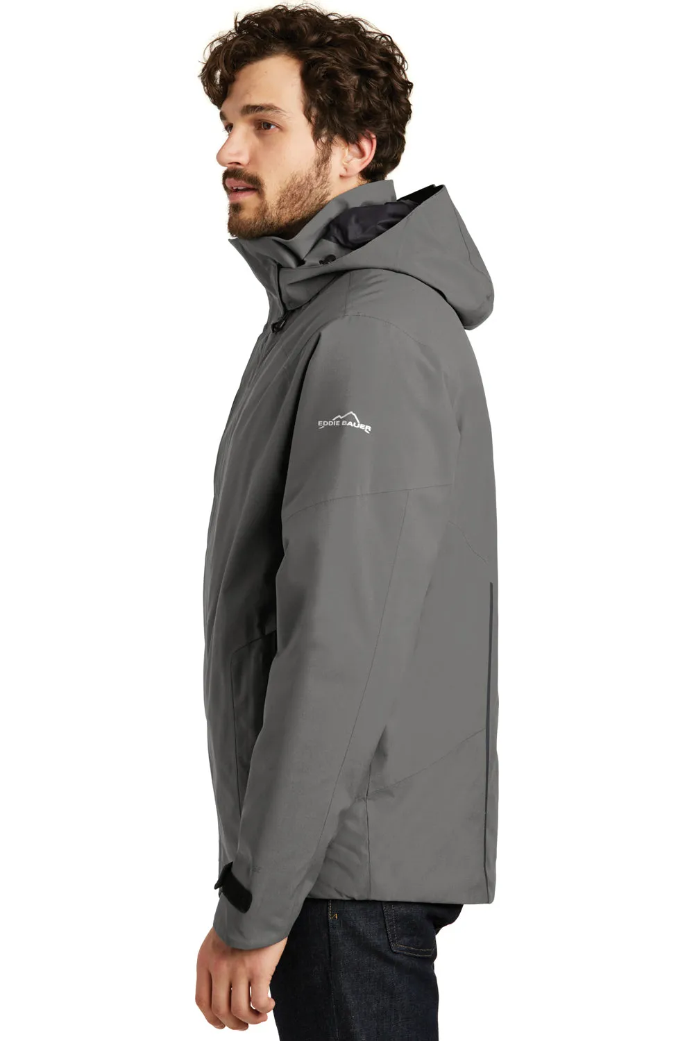 Eddie Bauer Mens WeatherEdge Plus Waterproof Full Zip Hooded Jacket - Metal Grey