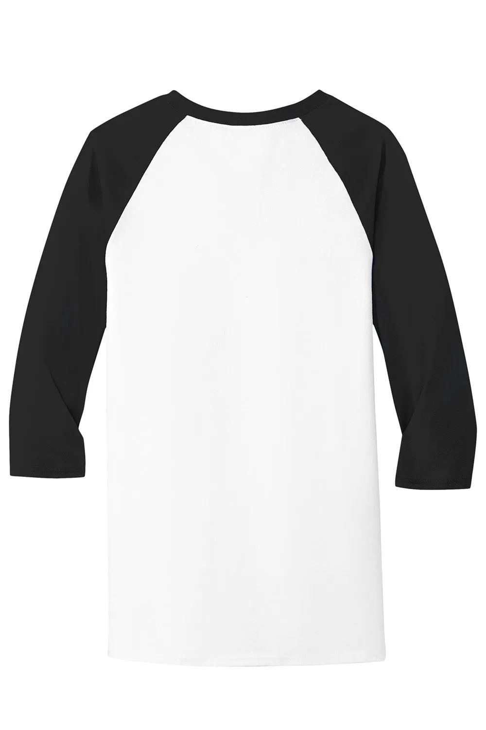 Gildan Mens 3/4 Sleeve Crewneck T-Shirt - White/Black